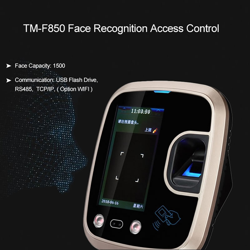 F850 Biometric Fingerprint and Facial Reader For Access Control